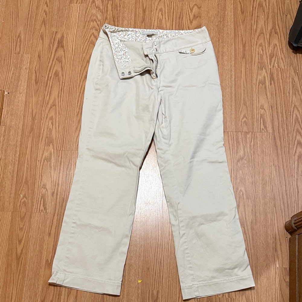 Elegant Cream Straight Leg Women's Pants